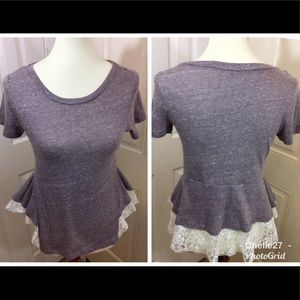 Free people lace peplum tee shirt